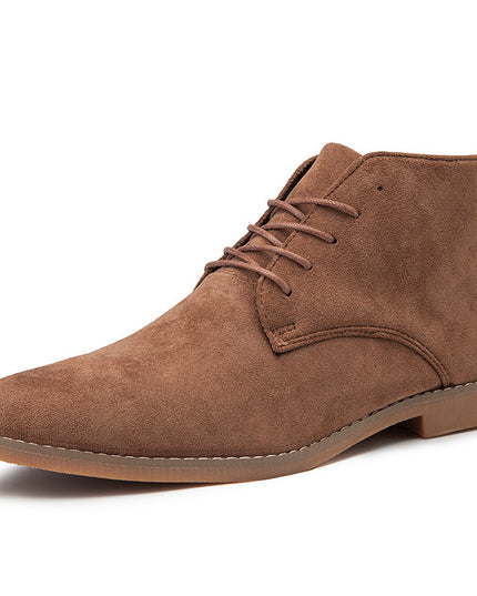 British Leather Boots Casual Boots High Top Martin Boots Suede Pointed