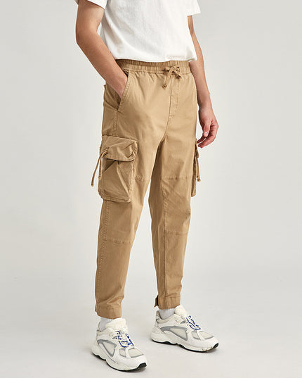 Workwear men's multi-pocket pants elastic waist
