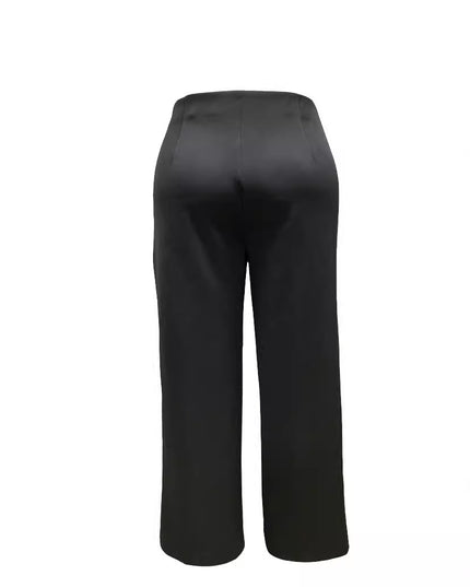Plus Size Women's Casual Tight Straight-leg Trousers