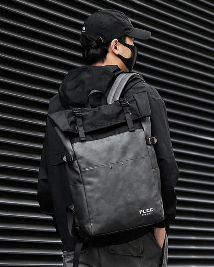 Leather leisure travel backpack