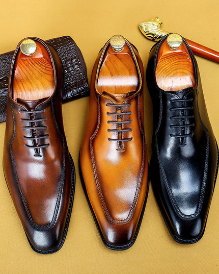 Business Dress Shoes Leather Pointed Scalp Men's Oxford Suit Shoes