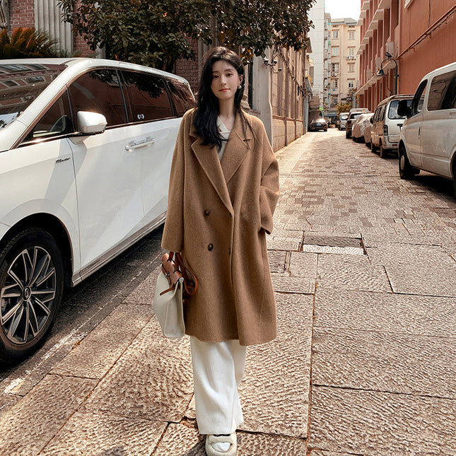 Alpaca Fleecefiber Woolen Overcoat For Women