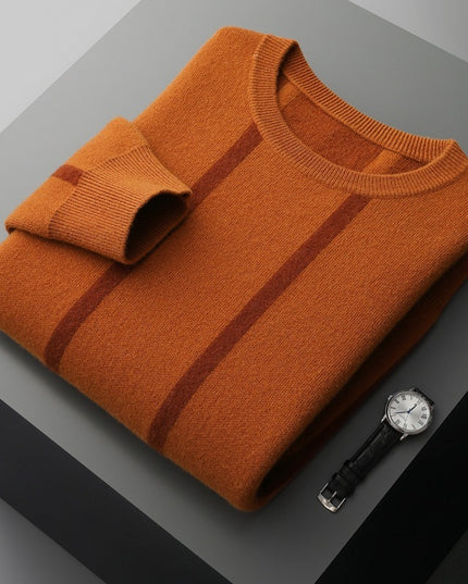 Men's Round Neck Autumn And Winter Thickening Knitted Sweater Loose Casual Wool Tops