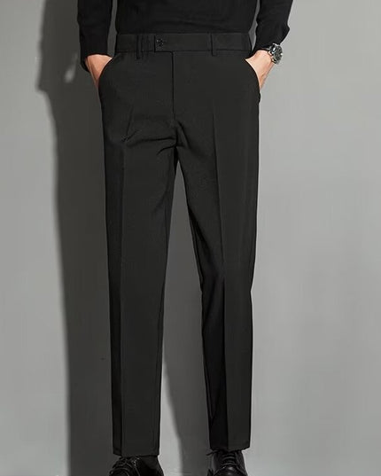 Spring Draping Effect Straight All-matching Ankle-length Suit Pants
