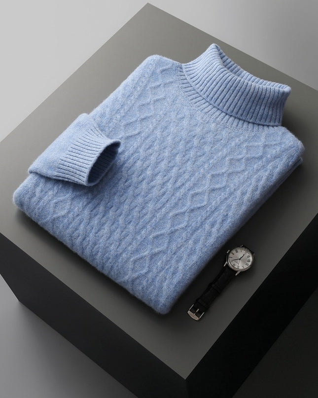 Heavy Industry Thick Cashmere Sweater Men's High Lapel Pullover