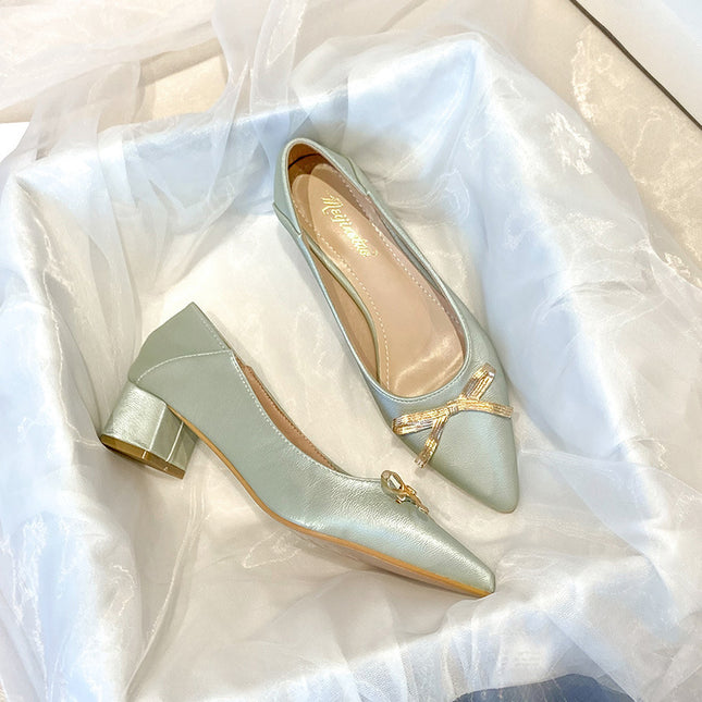 Women's Thick Heel Gentle Pointed Toe Shoes