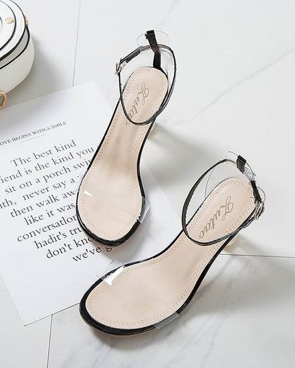 Korean Style Transparent Crystal High Heel Sandals