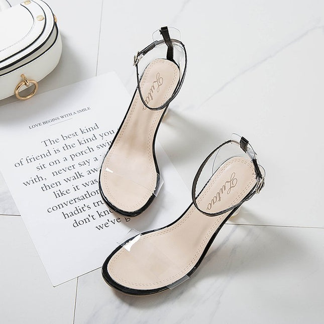 Korean Style Transparent Crystal High Heel Sandals
