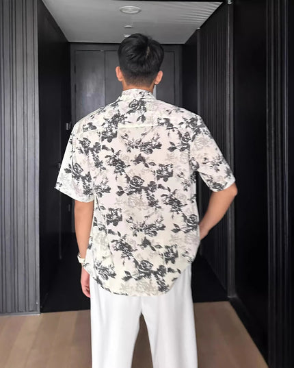 Vacation Style Loose Casual Pendant Short Sleeve Printed Shirt