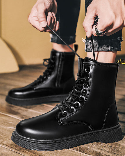 Martin Boots With Zipper Men's British Style