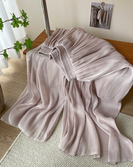 High-end Elegant Ice Silk High Waist Slimming Long Pants