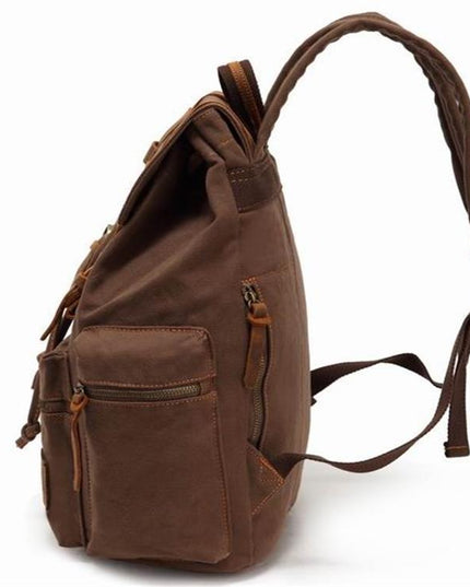 Men's And Women's Canvas Backpack 15.6 Inches Large Capacity