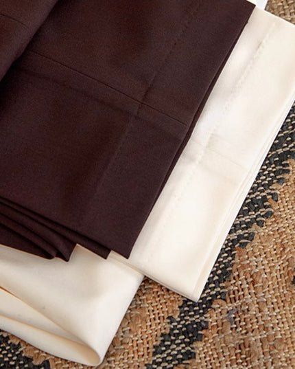 High Waist Baggy Straight Trousers Gentry Non-ironing Trousers