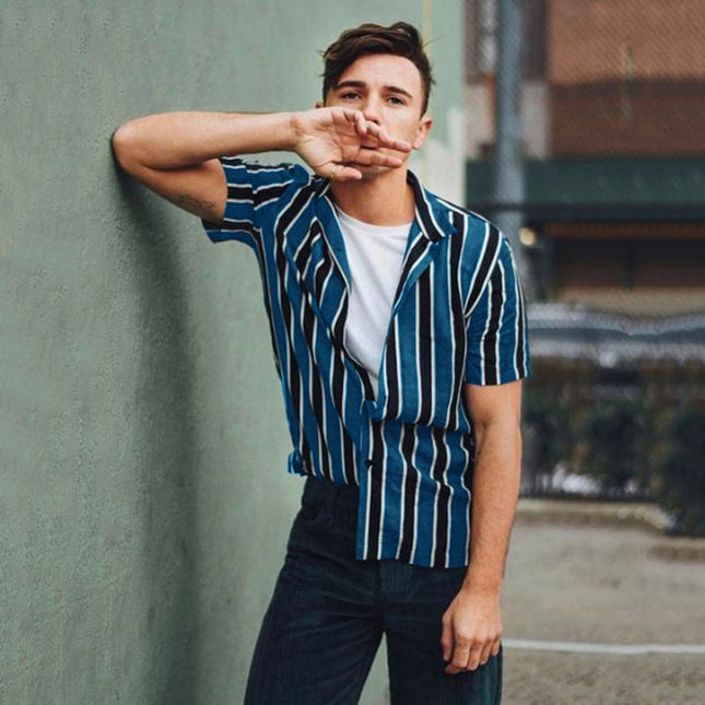 Striped casual men's shirt