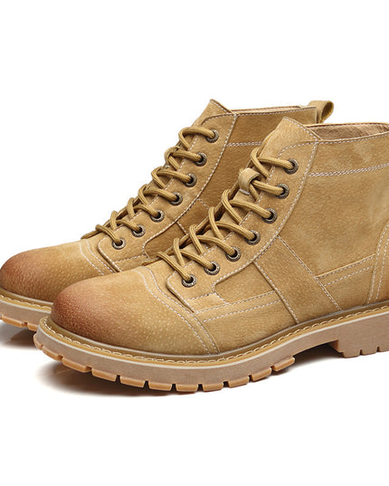 Leather high-top tooling shoes