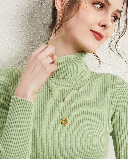 Women's Turtleneck Sweater Slim-fit Lapel Thickening Knitted Bottoming Shirt