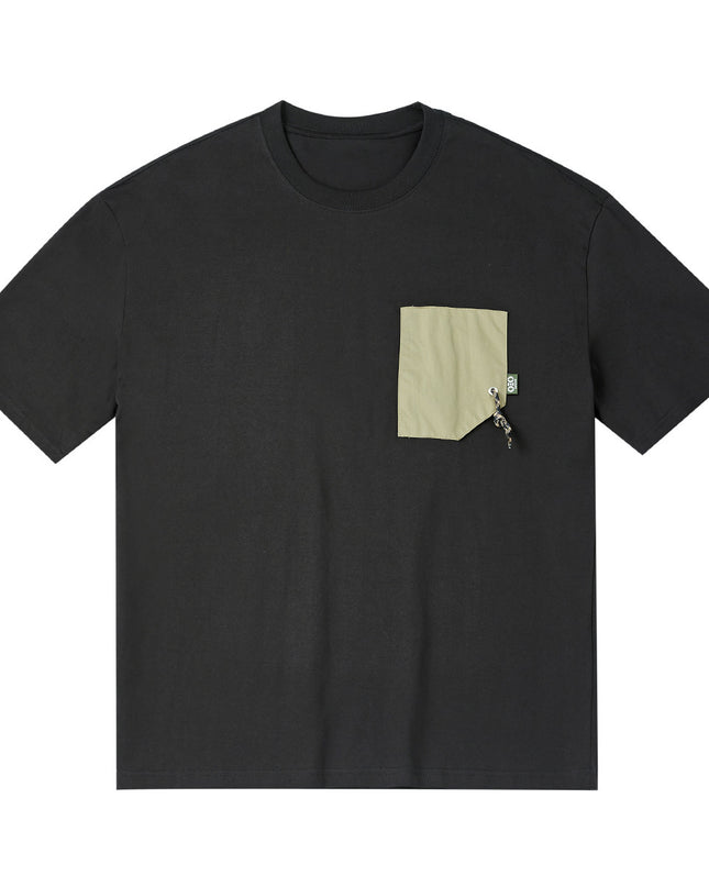Contrast Color Patch Pocket Short Sleeve Heavy Cotton