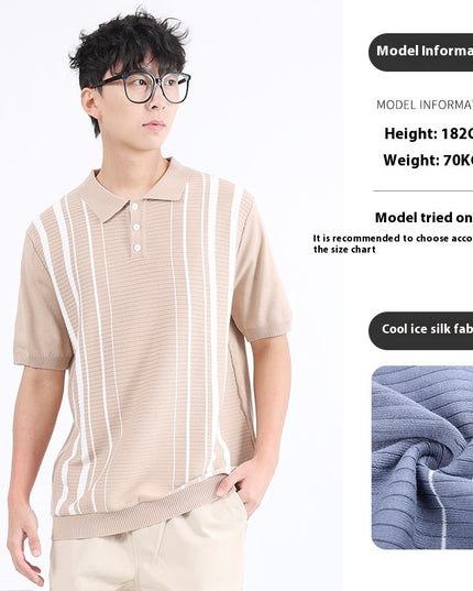 Ice Silk Short Sleeve High-grade Business Style