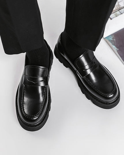 Men's Black Calfskin Soft-soled Leather Shoes