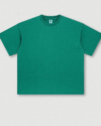 Heavy Washed Solid Color Short Sleeve Men And Women Same Style