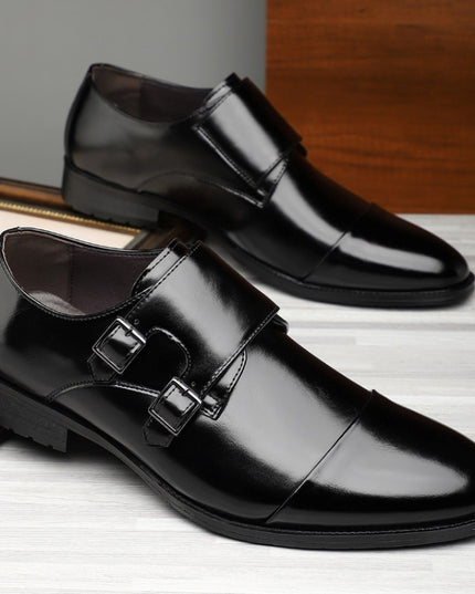 Men's Business Formal Pointed Buckle Leather Shoes