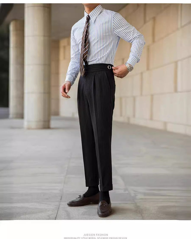 Italian Naples High-waisted Trousers Men