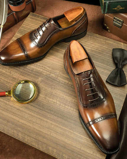 British Style Men's Business Leather Oxford Shoes