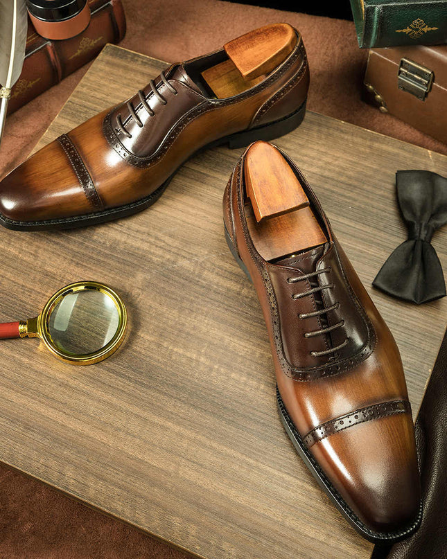 British Style Men's Business Leather Oxford Shoes