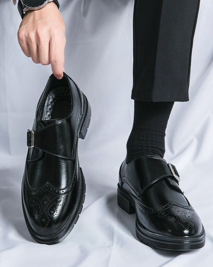 Casual British Pointed Toe Business Formal Wear Working Height-increasing Shoes