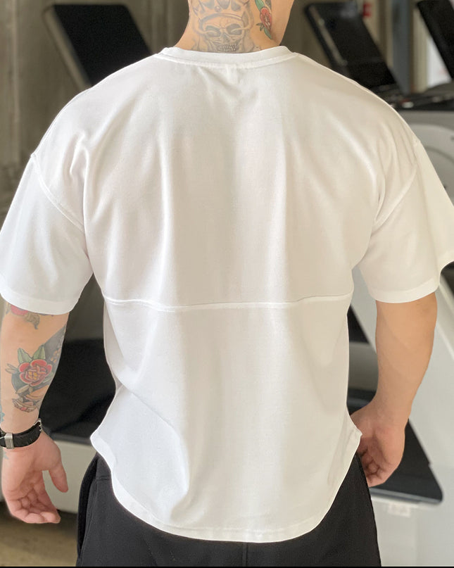 Muscle Fitness Shirt Men's Sports Short Sleeve Loose Breathable T-shirt
