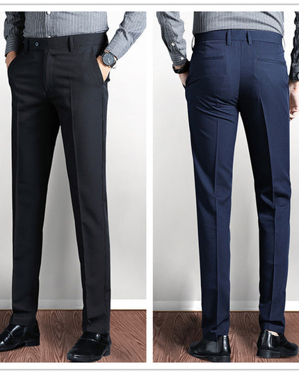 Youth Slim Straight Four-Sided Stretch Trousers