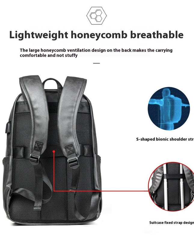 Casual Versatile Backpack Men's Waterproof Large Capacity