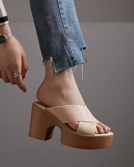Summer Casual Retro Thick Bottom Chunky Heel Women's Roman Style Sandals