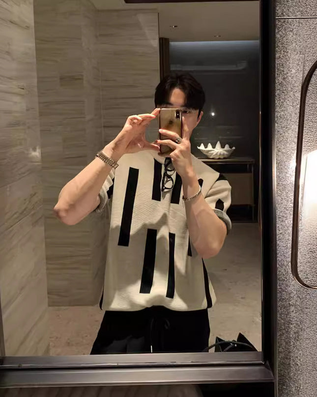 American High Street Round Neck Knitted Short Sleeve T-shirt