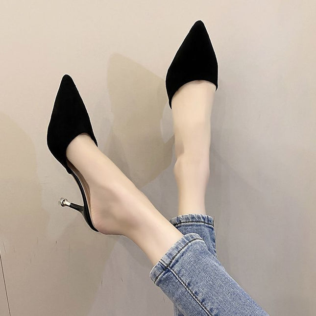High Heels Women's Stiletto Toe Box Half Slippers