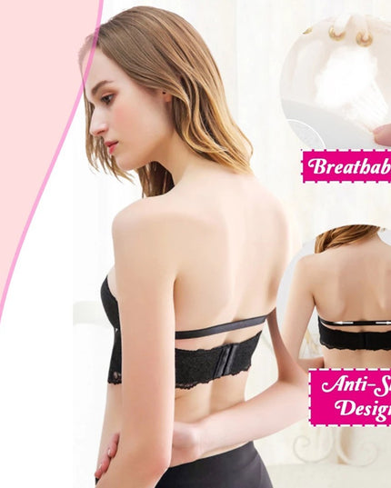 Strapless gathered bra