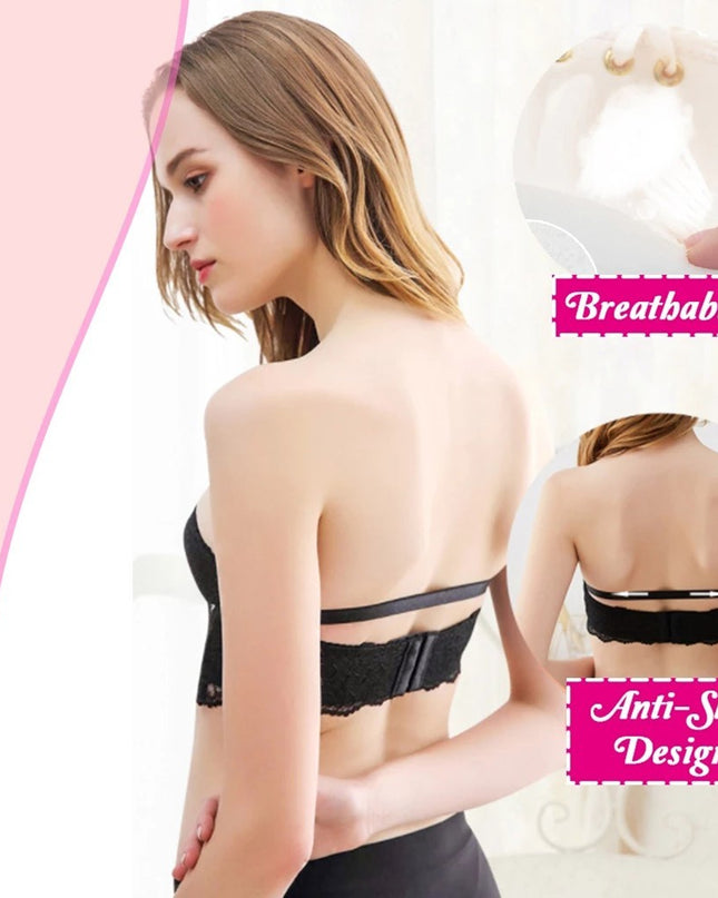 Strapless gathered bra
