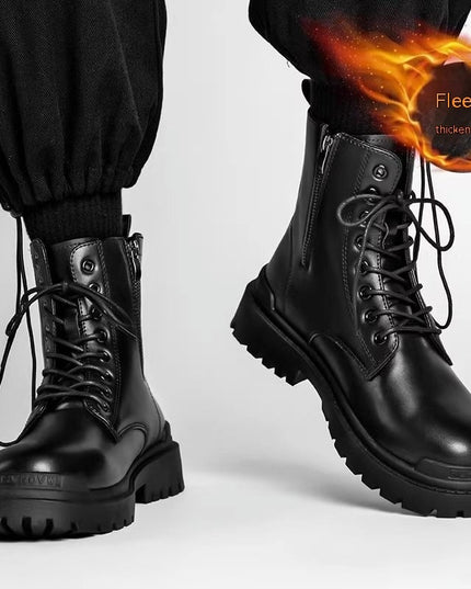 Men's Mid-top Tide British Leather Boots