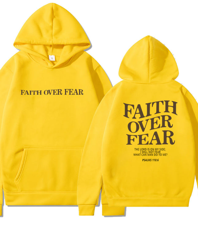 New Hoodie Faith Fear Men's And Women's Printed Sweatshirt
