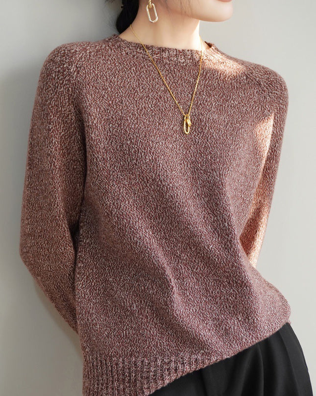 Seven-pin Thickened Skin-friendly Velvet Flower Yarn Sweater Classic Round Neck