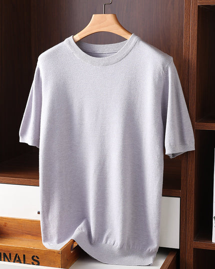 Summer Short Sleeve Men's Round Neck Thin Casual T-shirt Knitwear