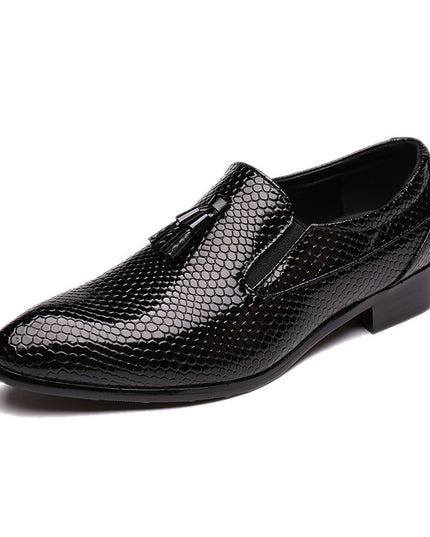 Men's Leather Shoes With Large Fringe And Pointed Toes