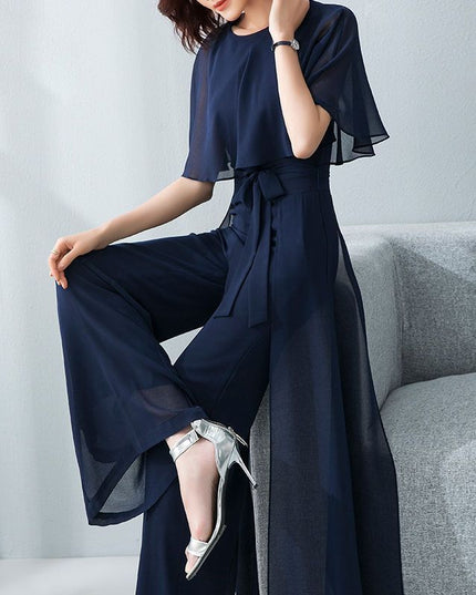 Ruffle Sleeve Jumpsuit Women's Long