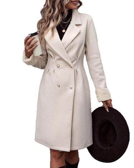 Waist Trimming Coat Women's Over-the-knee High-grade Temperament Mid-length Woolen