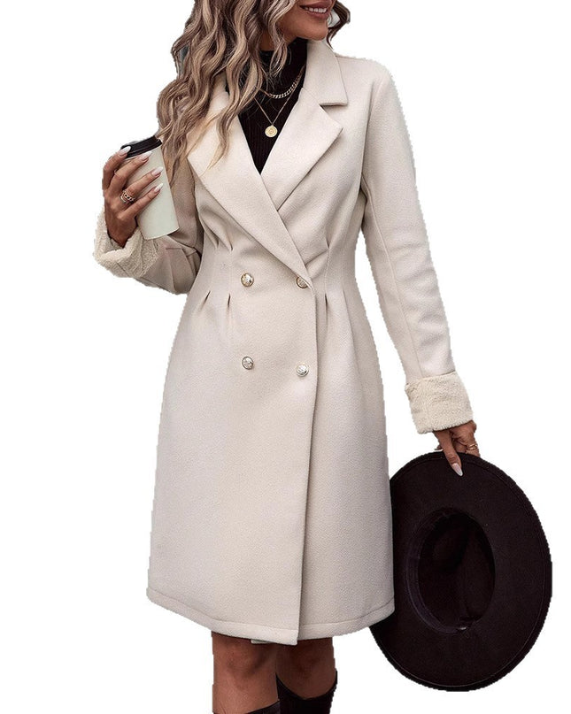 Waist Trimming Coat Women's Over-the-knee High-grade Temperament Mid-length Woolen