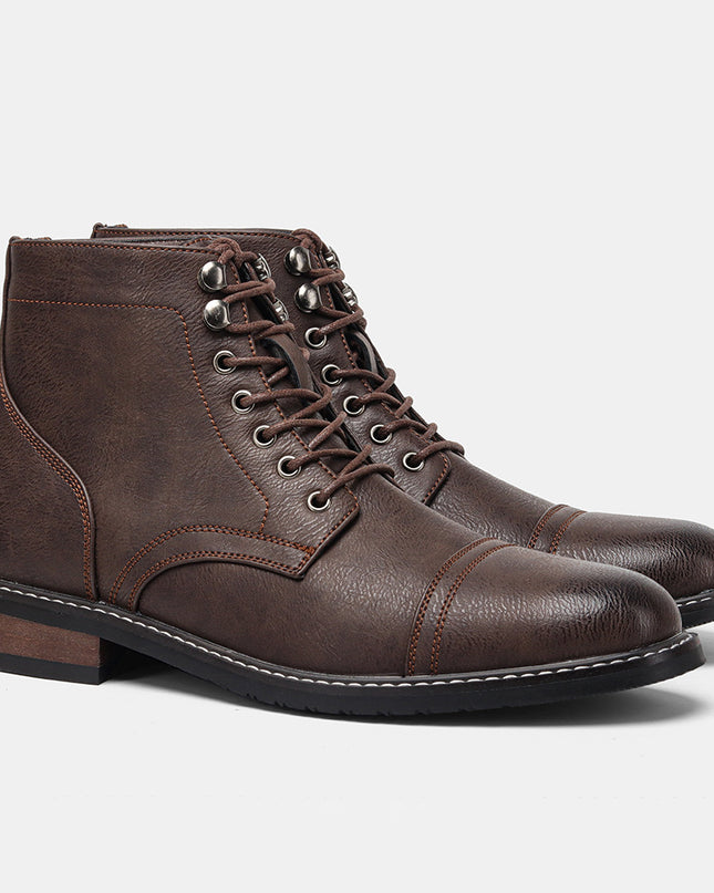 Men's Plus Size Retro Fashion Work Clothes Leather Martin Boots