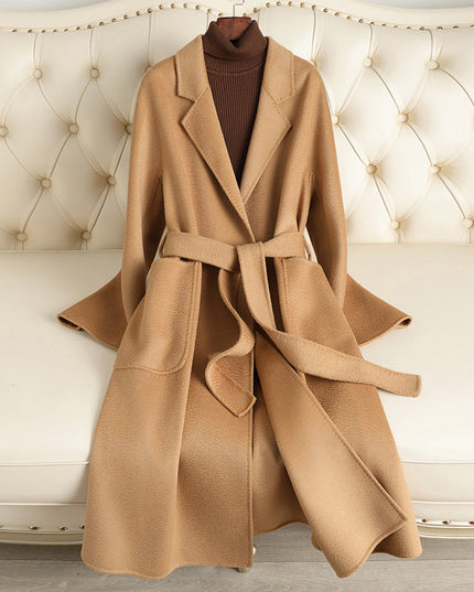Double-sided Water Ripple Woolen Coat