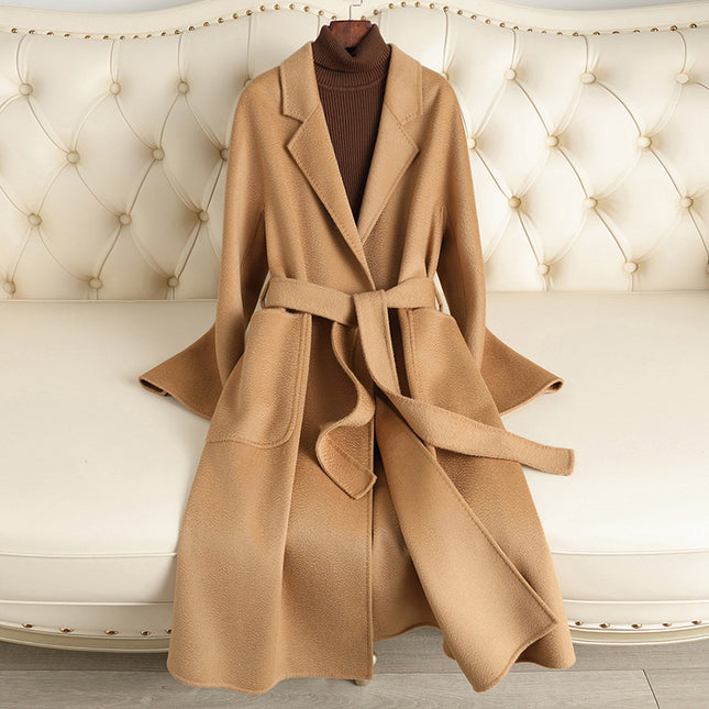 Double-sided Water Ripple Woolen Coat