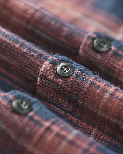 Striped Plaid Spring And Autumn Long-sleeved Shirt Men's Casual
