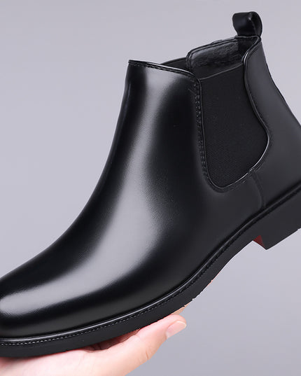 Autumn And Winter Fleece-lined Martin Boots Men's Shoes Cross-border Amazon Wear-resistant Worker Boot Rubber Outdoor Mountaineering Plus Size 38-4